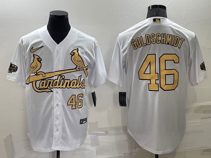 Men's St. Louis Cardinals #46 Paul Goldschmidt 2022 All-Star White Cool Base Stitched Baseball Jersey Men's St. Louis Cardinals #46 Paul Goldschmidt 2022 All-Star White Cool Base Stitched Baseball Jersey